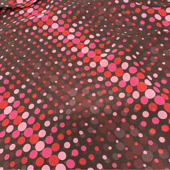 Venezia Blouse Woman 22/24 Button Up Pink Brown Polka Dot Long Sleeve Semi Sheer - Picture 5 of 9